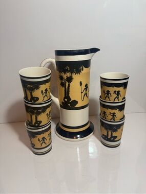 Vintage Satsuma? Ware Pottery Tea Set. 7 Pieces. See Desc.